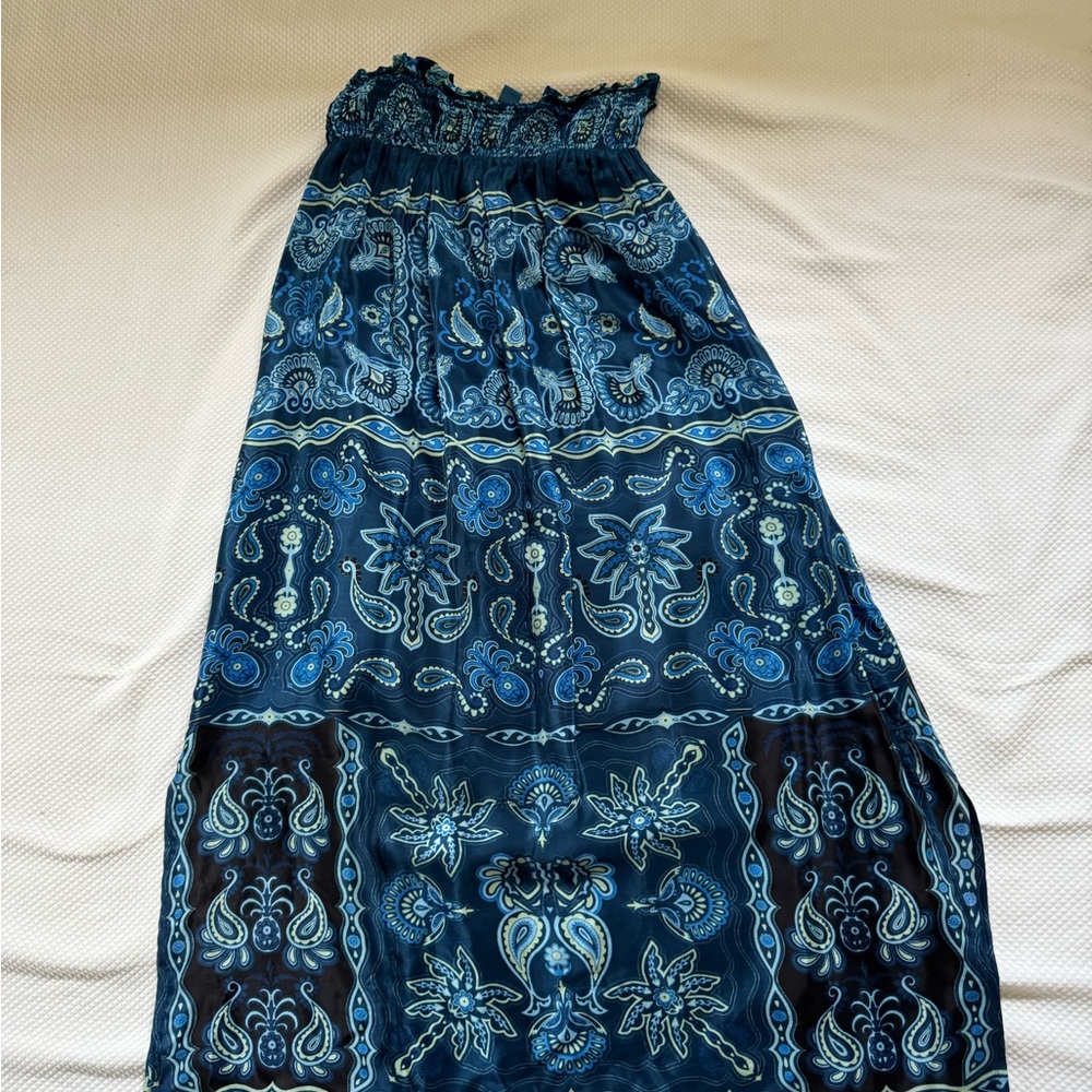 Farm for Anthropologie Blue Patterned skirt